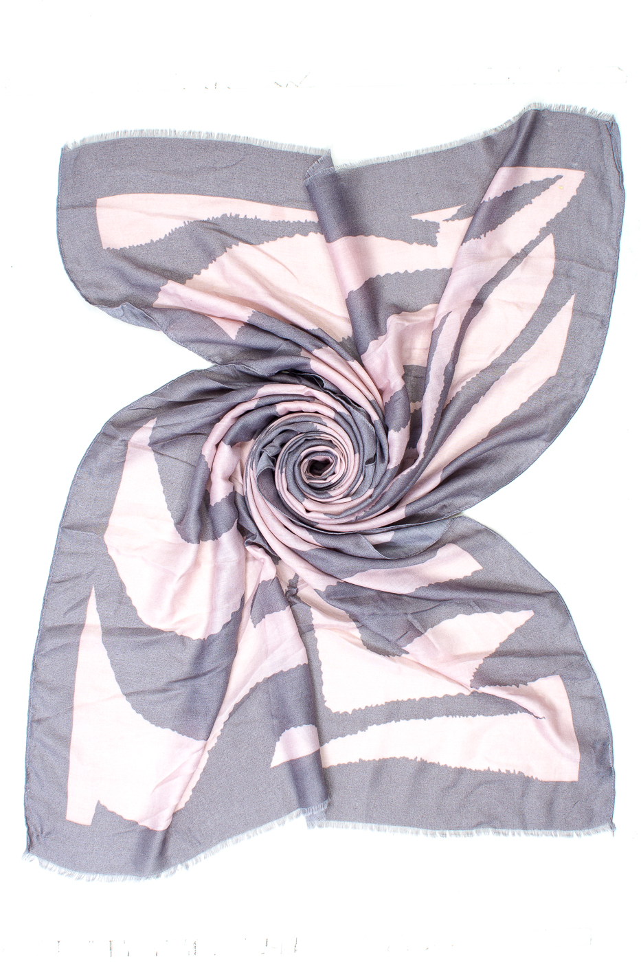 STOLA ABSTRACT WAVE PRINT, 85x180 - GREY
